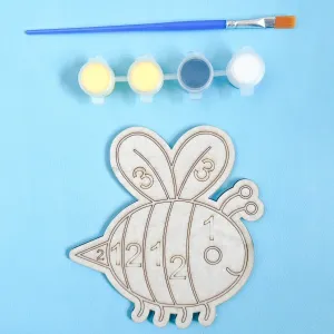 Bee Painting by Numbers Unpainted Wood Make Your Own Sign,  Craft Kits for Kids, Bumblebee Birthday Party Favor