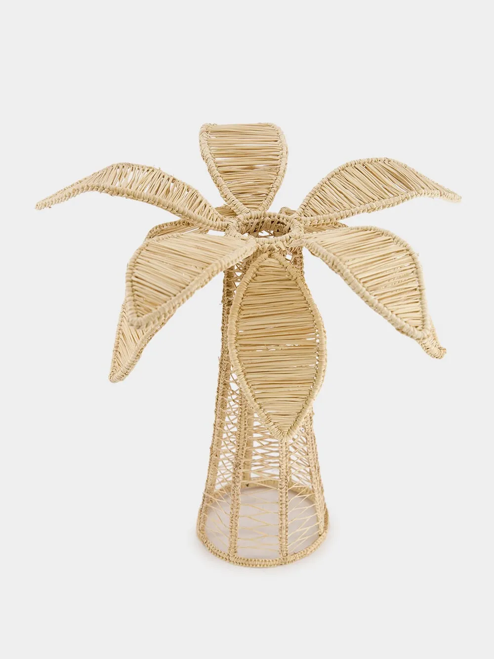 Beige Palm Tree Iraca Medium Candle Holder