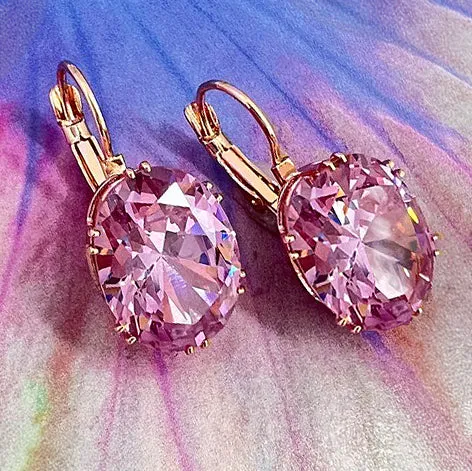 bella rosa oval  CZ earrings
