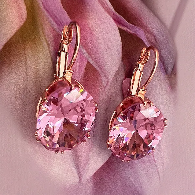 bella rosa oval  CZ earrings