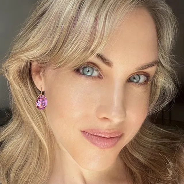 bella rosa oval  CZ earrings
