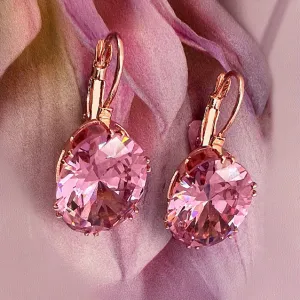 bella rosa oval  CZ earrings