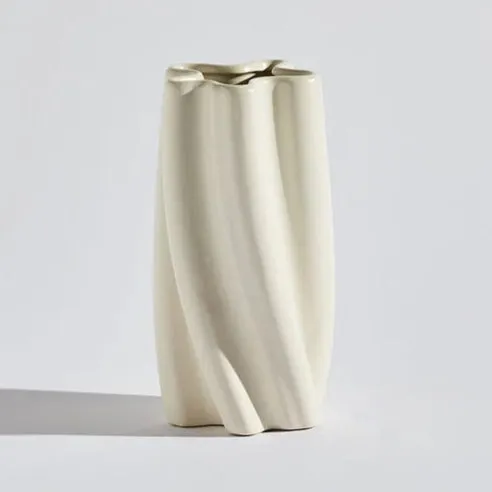 Ben David Swirl Vase Small White