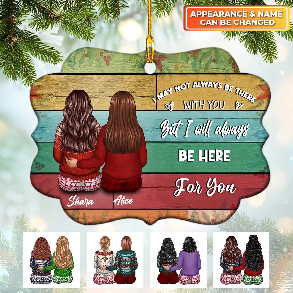 Bestie Long Distance Relationship Gift I Wish You Be Here For You Personalized Circle Ornament Christmas Gift For Bestie