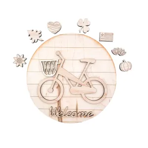 Bicycle Decoration DIY Kits for Adults Unpainted Wood, Make Your Own Sign Welcome Sign
