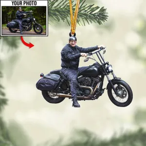 Biker Shaped Custom Photo Ornament