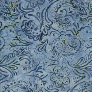Birch Batik Print - Blue Paisley Floral