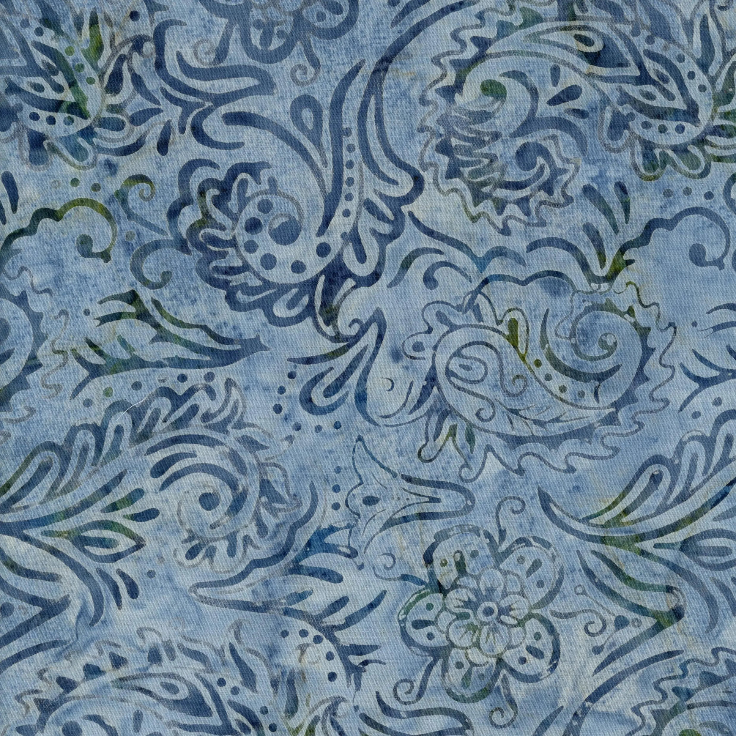 Birch Batik Print - Blue Paisley Floral