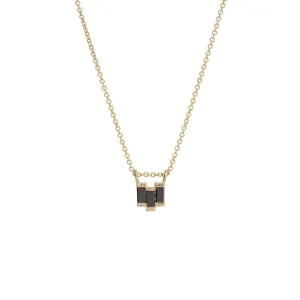 Black Diamond Baguette Step Necklace