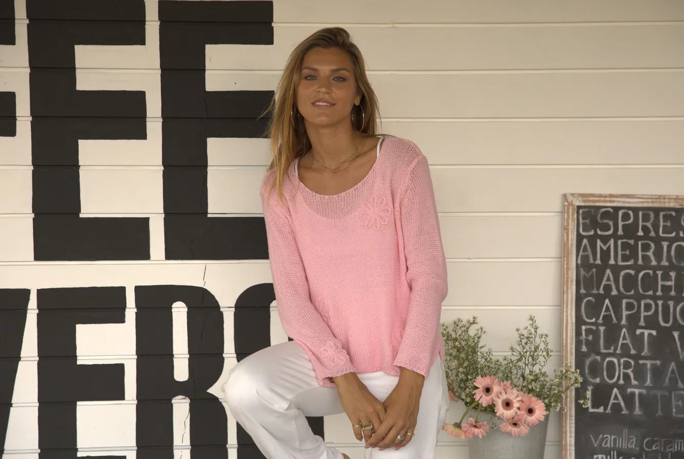 Blossom Crop Crew Sweater