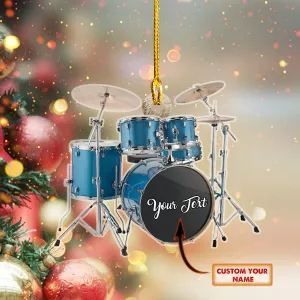 Blue Drum - Custom Shaped Ornament 05
