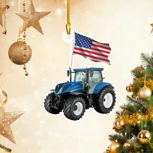 Blue Tractor - Shaped Ornament 886