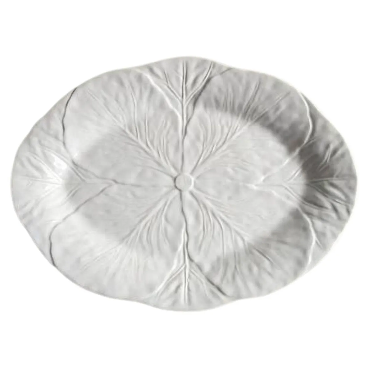 Bordallo Pinheiro Cabbage Ceramic Oval Platter, Cream