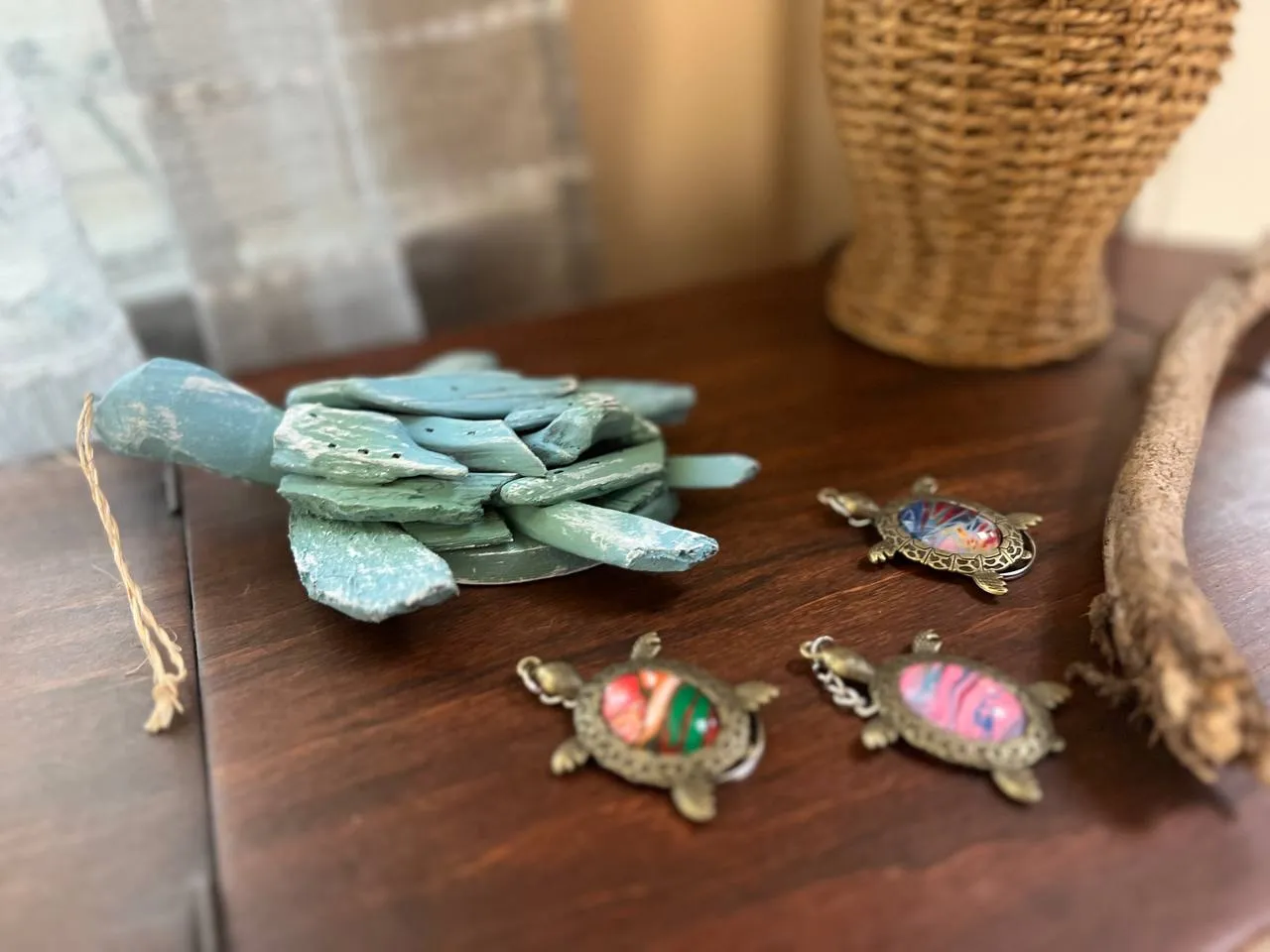 Bronze Turtle Aura Gem key ring