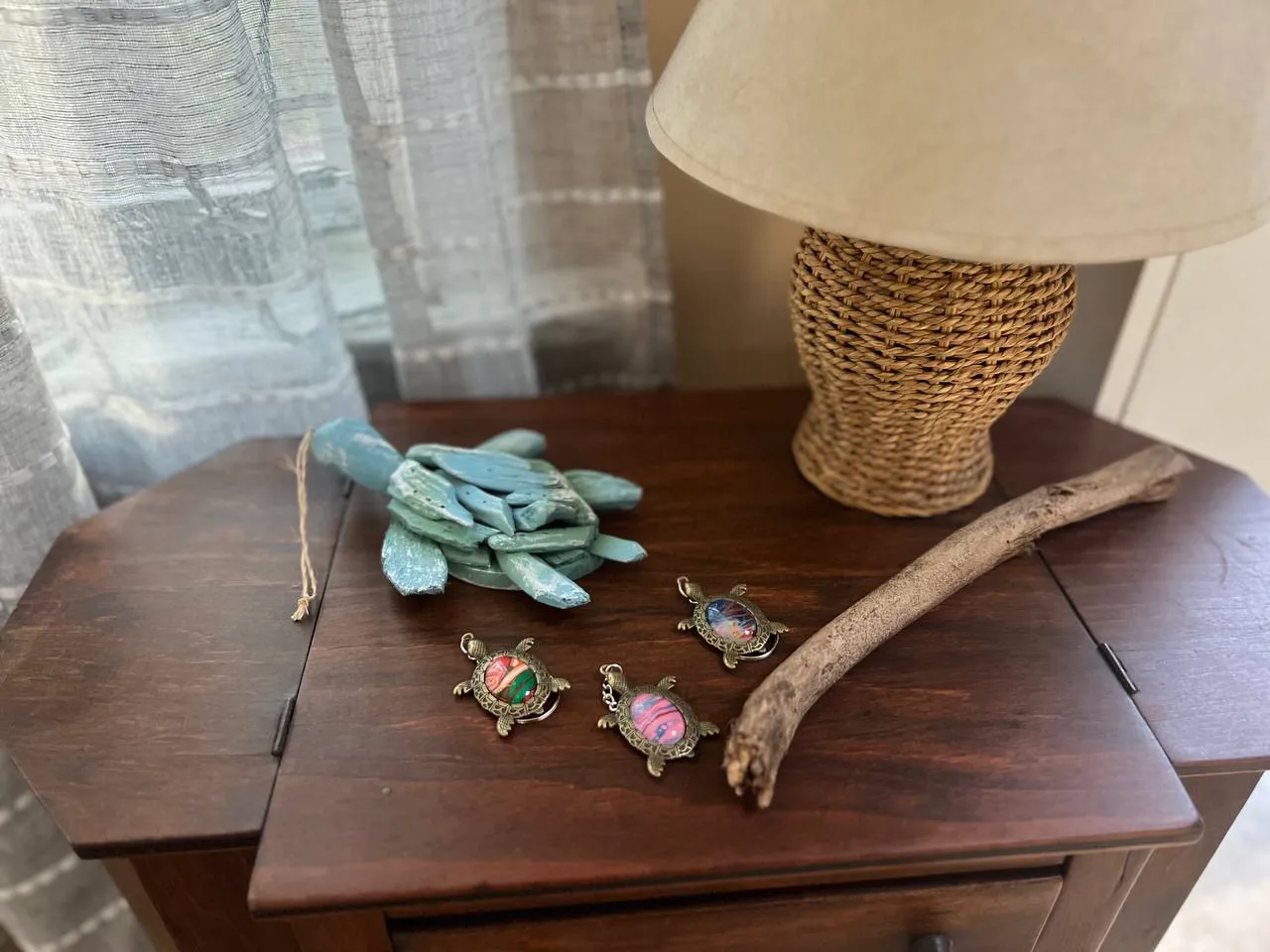 Bronze Turtle Aura Gem key ring