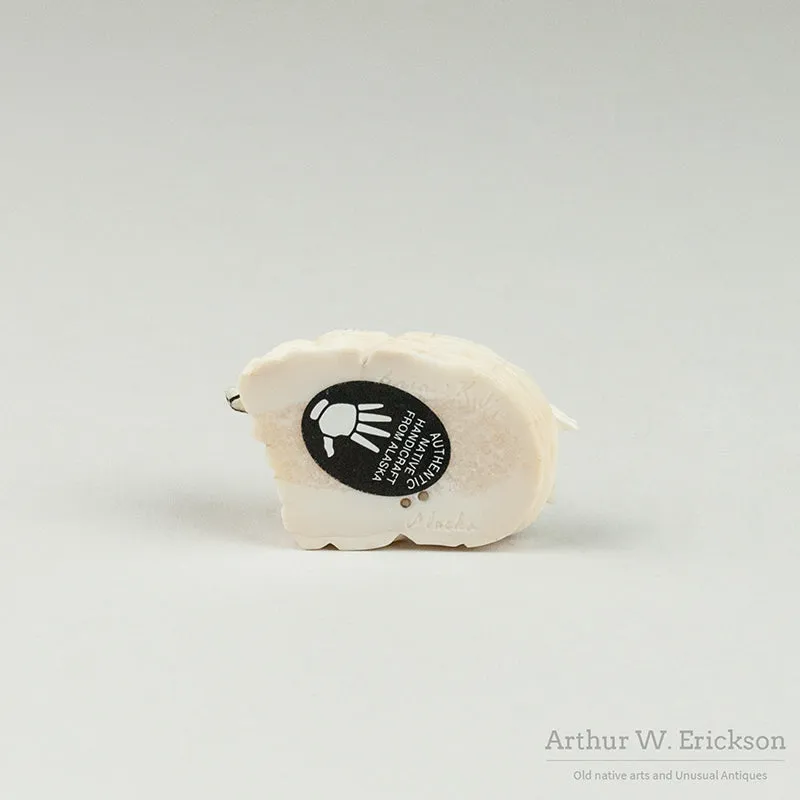 Bryan Kulik Inuit Ivory Carving of Two Seals on a Mount