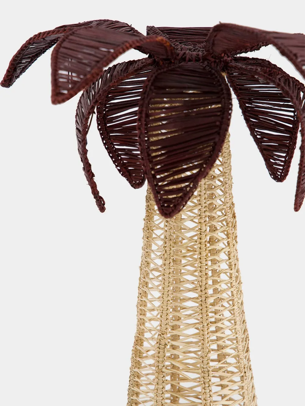 Burgundy Palm Tree Iraca Large Candle Holder