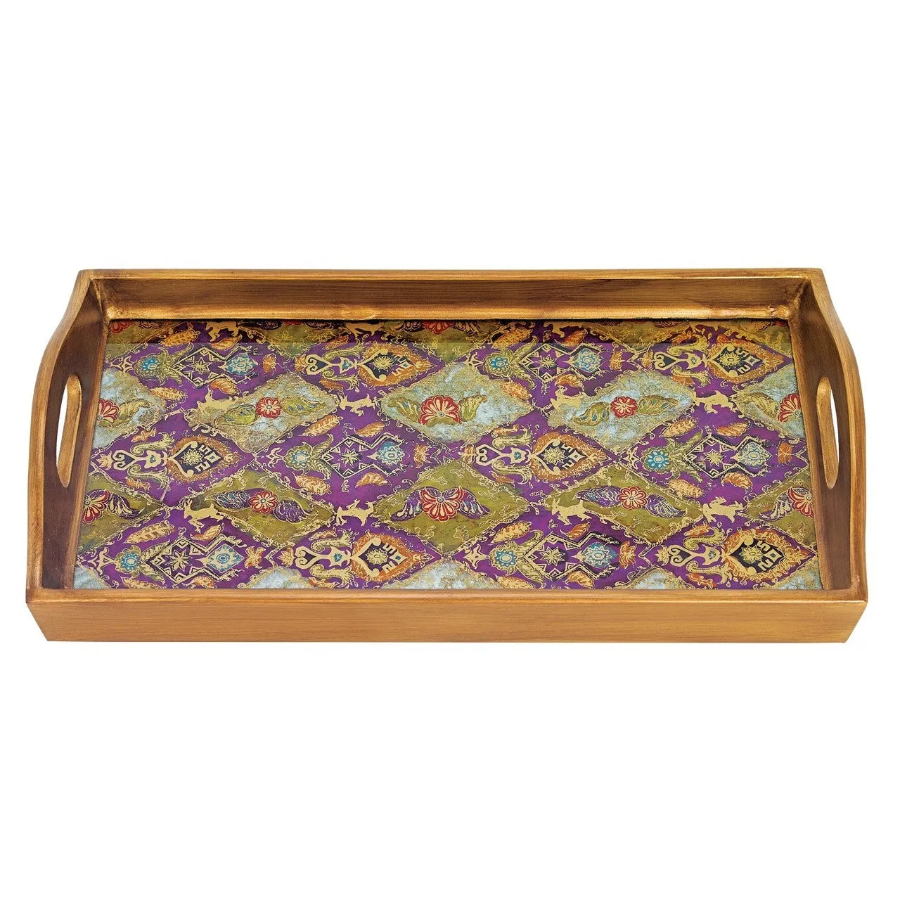Cabra Rectangle Reverse Painting Glass Tray