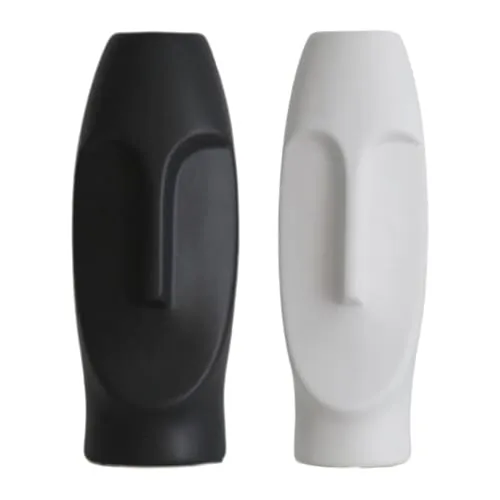 CALANDIS™ Face Vase Indoor Minimalist Abstract Decoration Desk Bud Vase Porcelain Vase White L | Vases | Home D?©cor