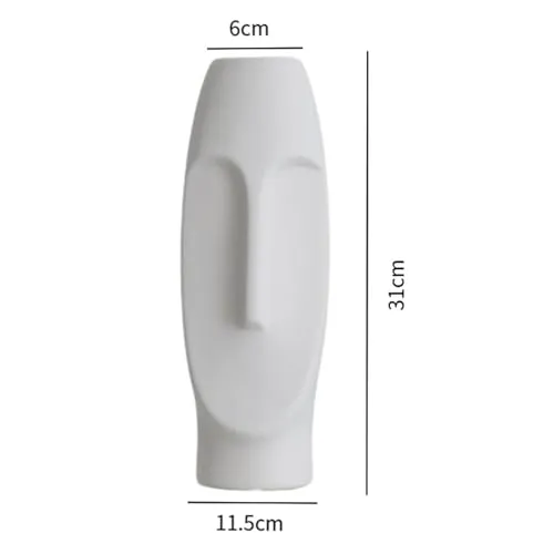 CALANDIS™ Face Vase Indoor Minimalist Abstract Decoration Desk Bud Vase Porcelain Vase White L | Vases | Home D?©cor