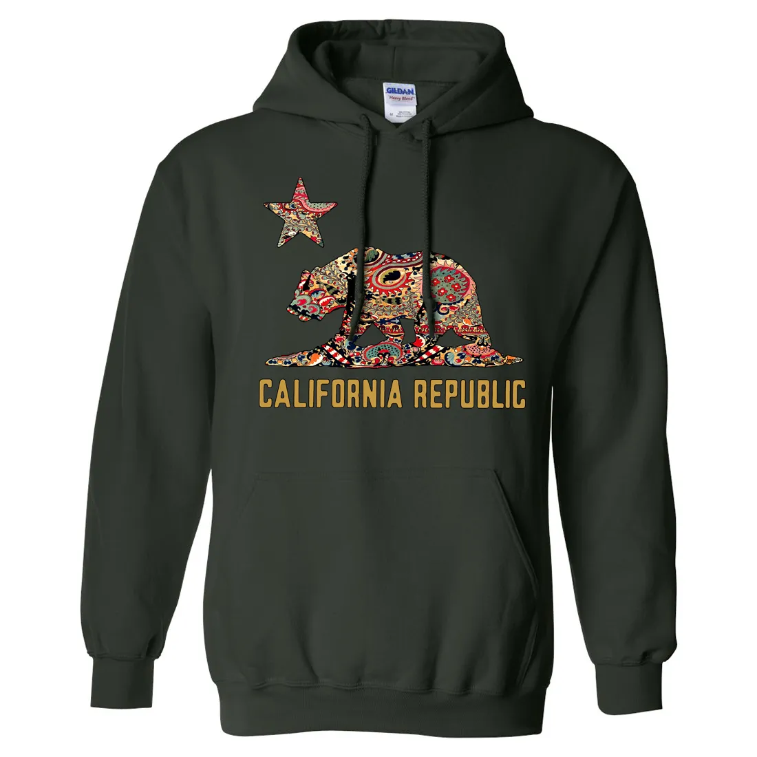 California Republic Paisley Bear Sweatshirt Hoodie