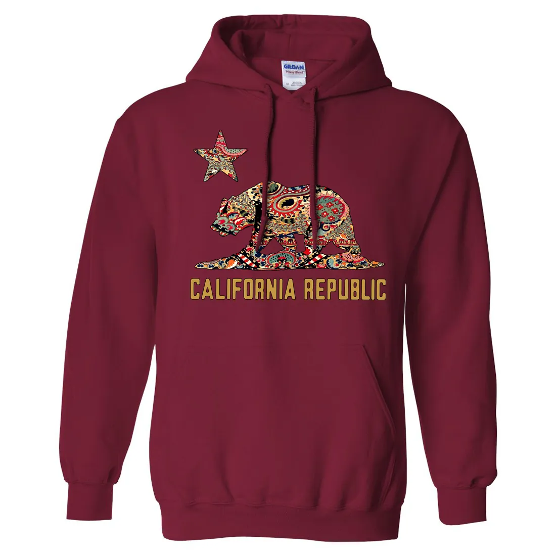 California Republic Paisley Bear Sweatshirt Hoodie