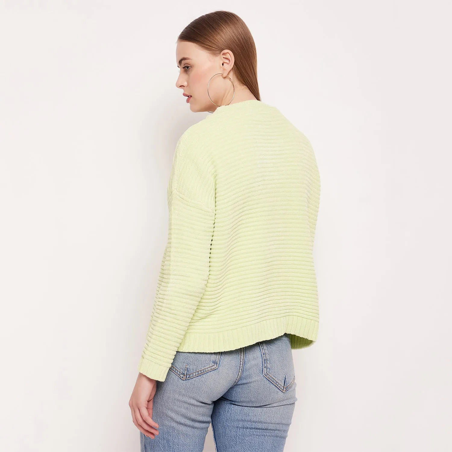 Camla Barcelona Neon Green Ribbed Sweater