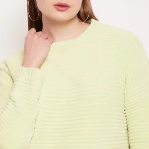 Camla Barcelona Neon Green Ribbed Sweater