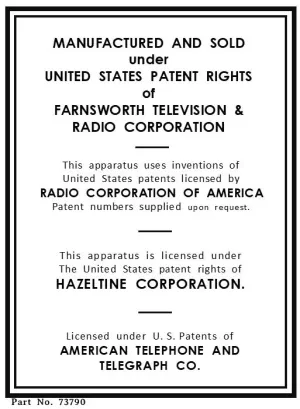 CAPEHART_FARNSWORTH_ET-064_PATENT_LABEL