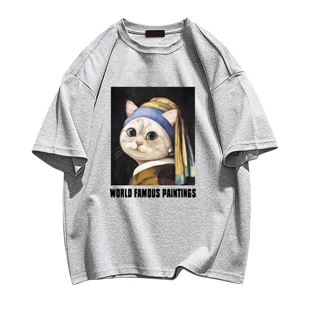Cat With Pearl Earrings T-shirt
