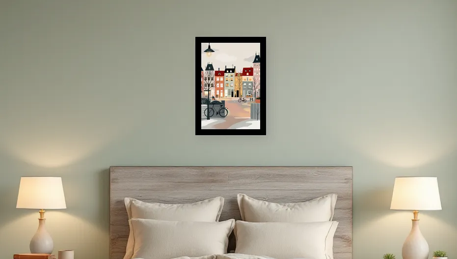 Charming Copenhagen Bicycle Scene Wall Art Poster