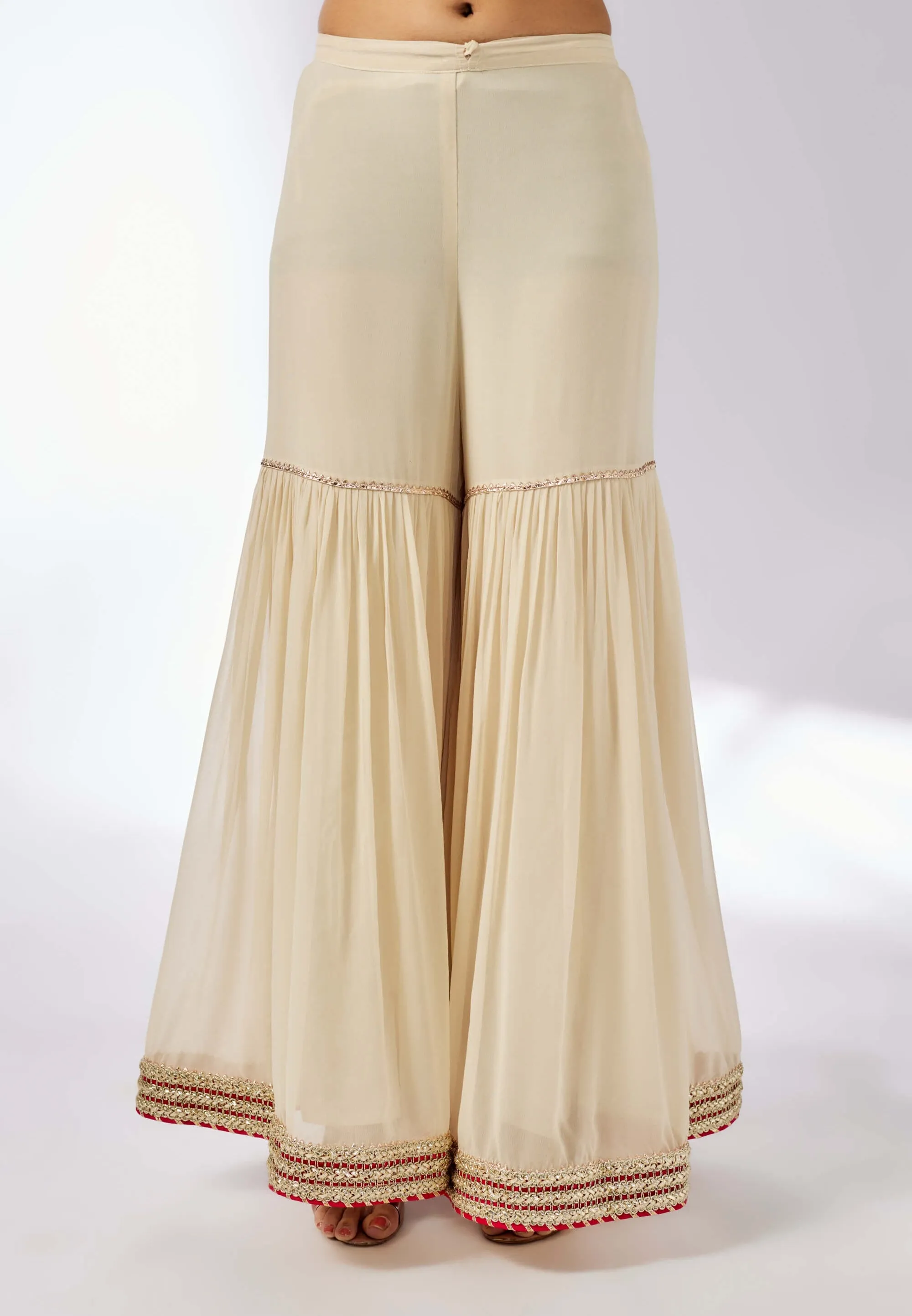 Chhaya ivory strappy sharara set