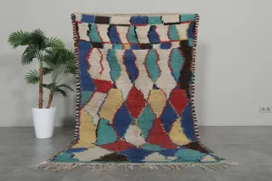 Colorful Handmade Moroccan Berber Rug 3.8 X 6.5 FT – Vibrant & Unique