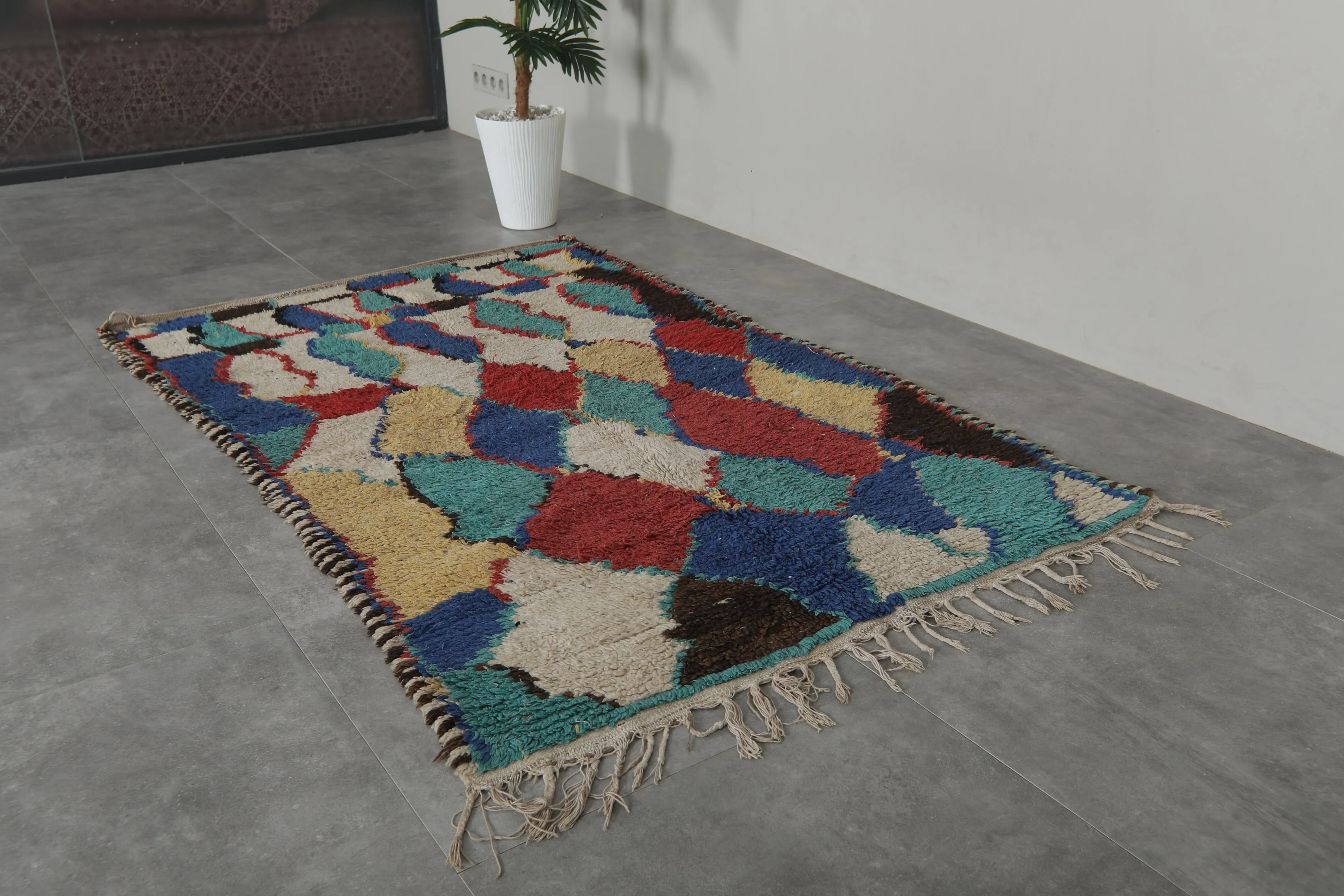 Colorful Handmade Moroccan Berber Rug 3.8 X 6.5 FT – Vibrant & Unique