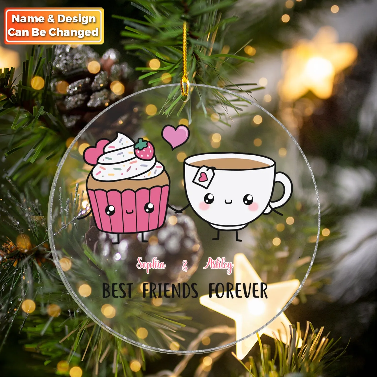 Couple Funny - Food & Drink Couple - A Perfect Match - Personalized Acrylic Ornament