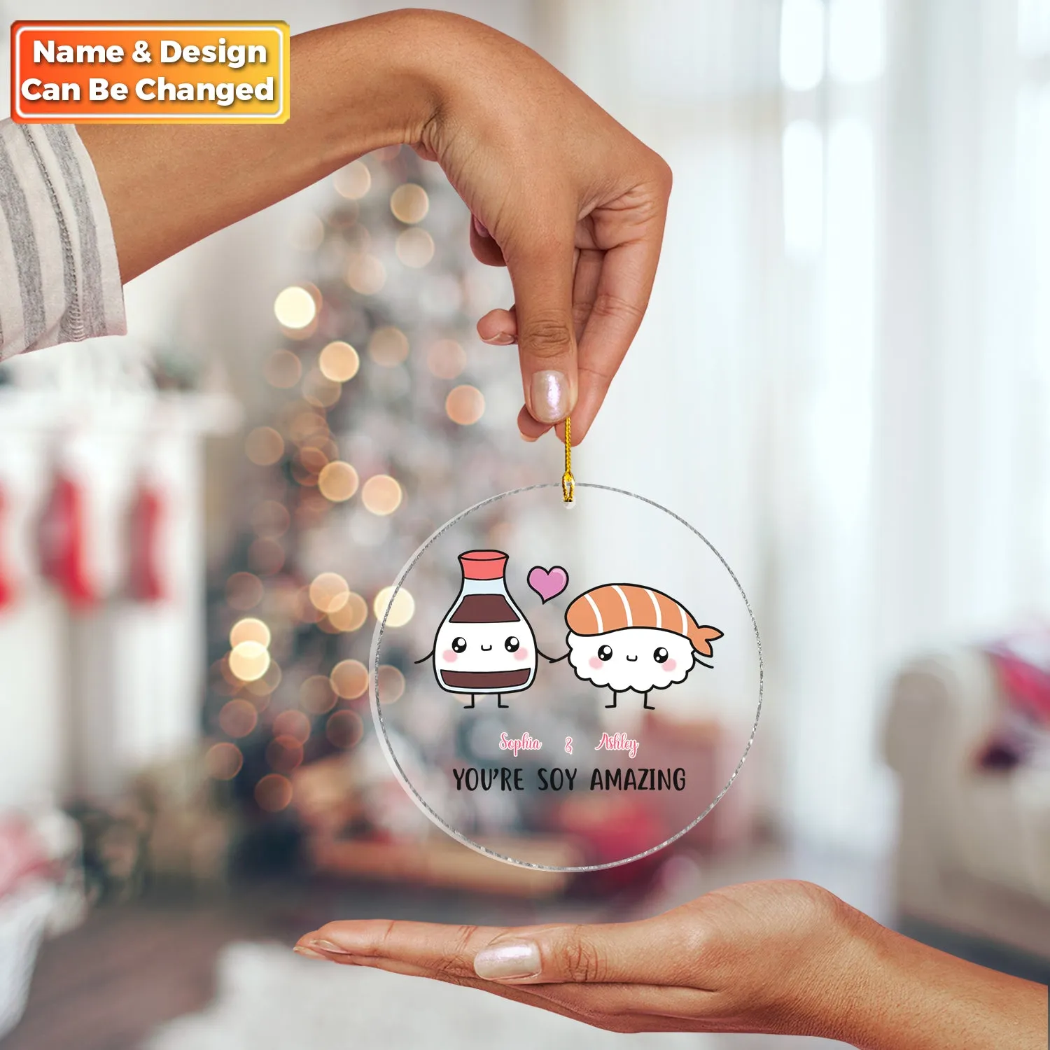 Couple Funny - Food & Drink Couple - A Perfect Match - Personalized Acrylic Ornament