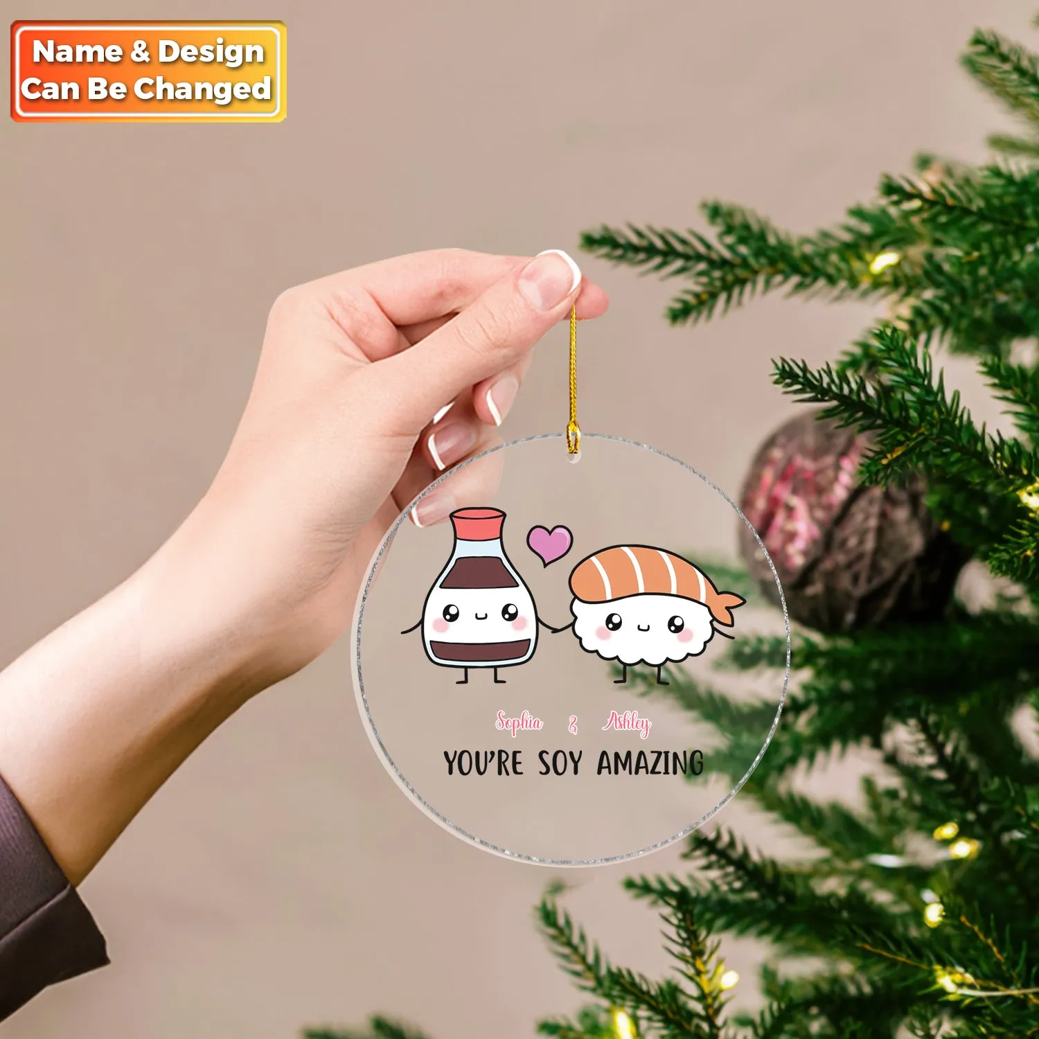 Couple Funny - Food & Drink Couple - A Perfect Match - Personalized Acrylic Ornament