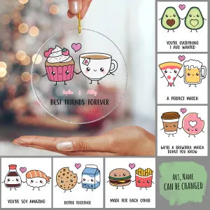 Couple Funny - Food & Drink Couple - A Perfect Match - Personalized Acrylic Ornament