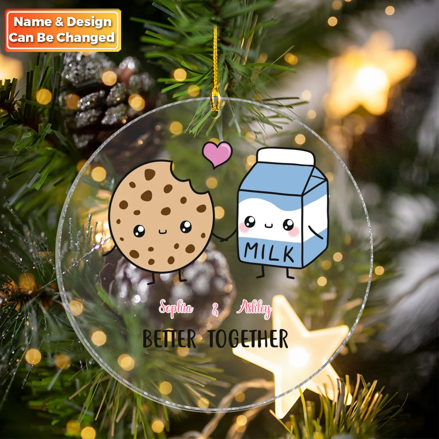 Couple Funny - Food & Drink Couple - A Perfect Match - Personalized Acrylic Ornament