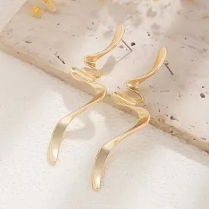 Creative Design Irregular Metal Twisted Drop Earrings