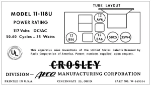 CROSLEY-11-118U