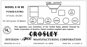 CROSLEY-E-10BE