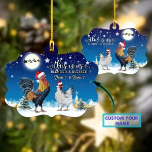 Custom Name & Picture Ornament - Chicken Couple 183