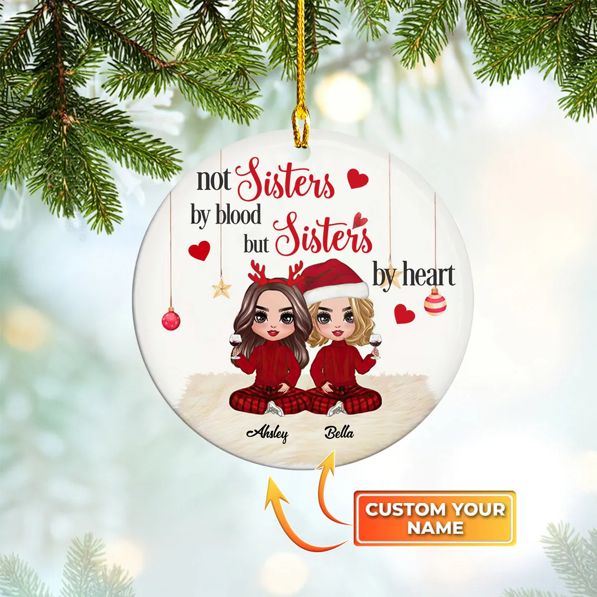 Custom Ornament - Couple Sisters 294
