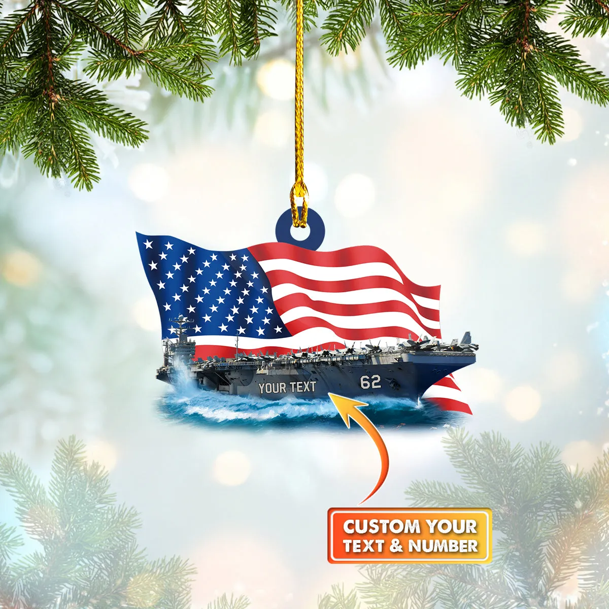 Custom Shaped Ornament - Aircraft Carrier 2 - 252