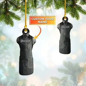 Custom Shaped Ornament - Barber Apron 3 - 849