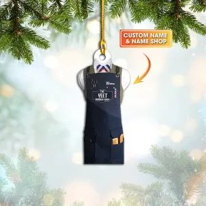 Custom Shaped Ornament - Barber Apron 5 - 851