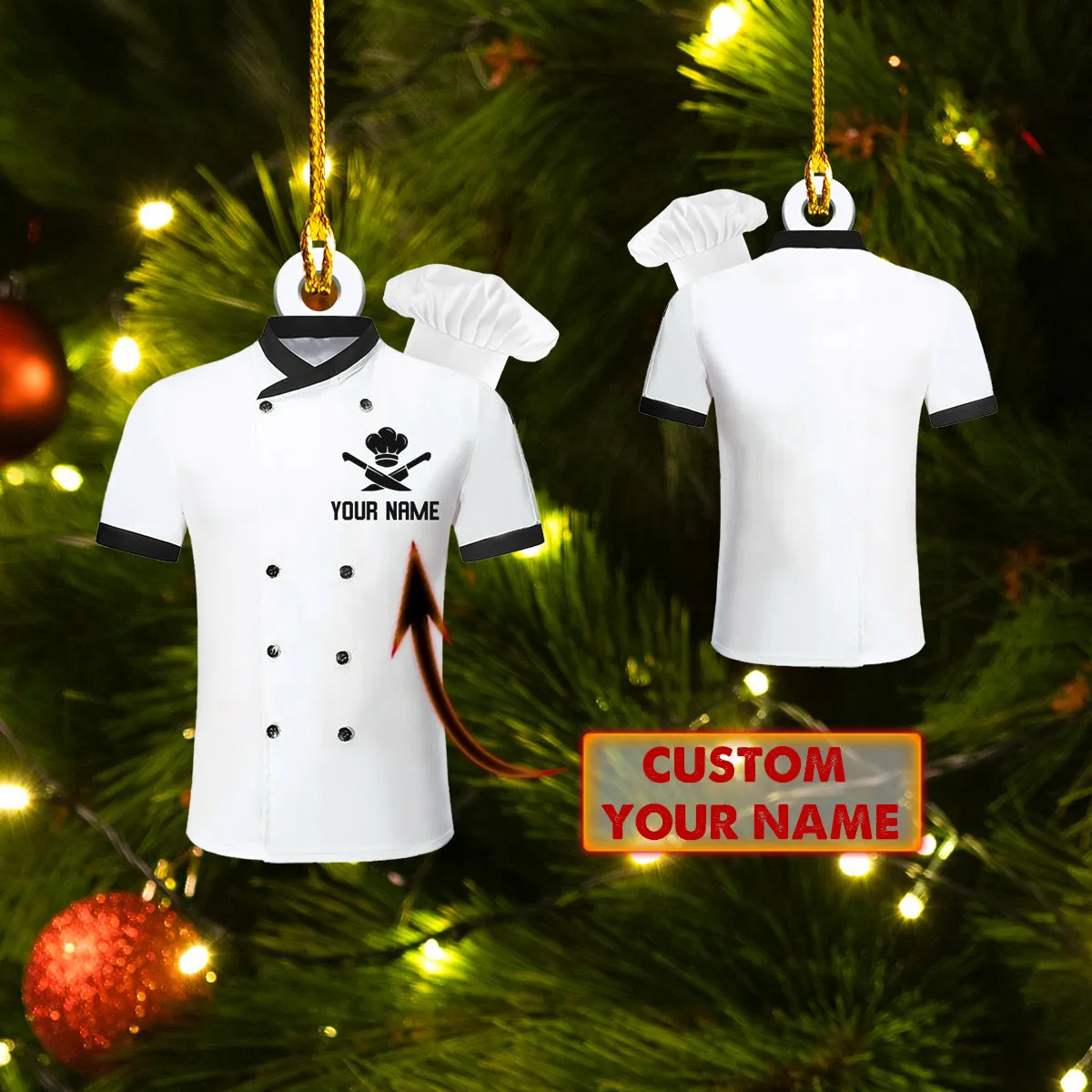 Custom Shaped Ornament - Chef Uniform 2