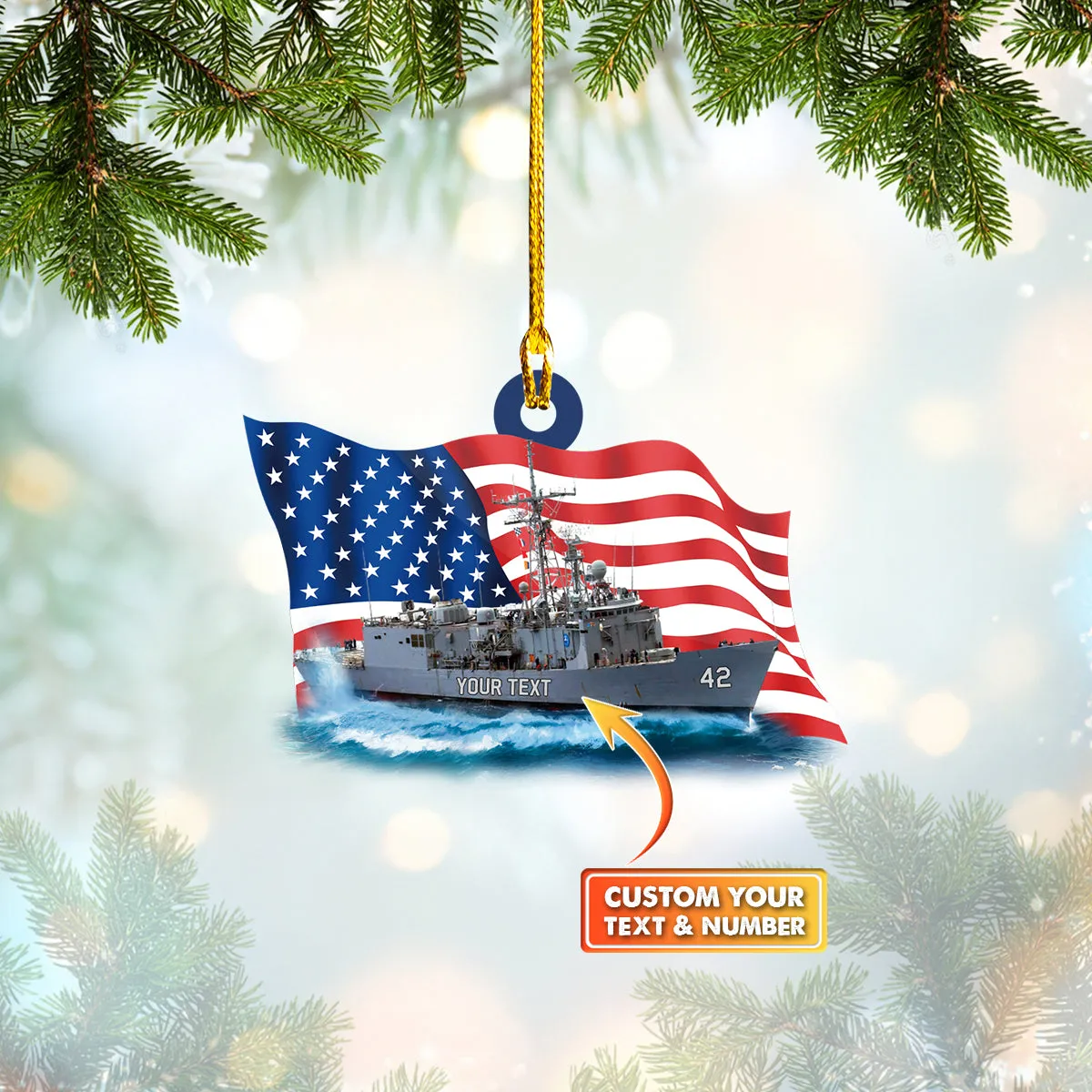 Custom Shaped Ornament - Frigate 2 - 253