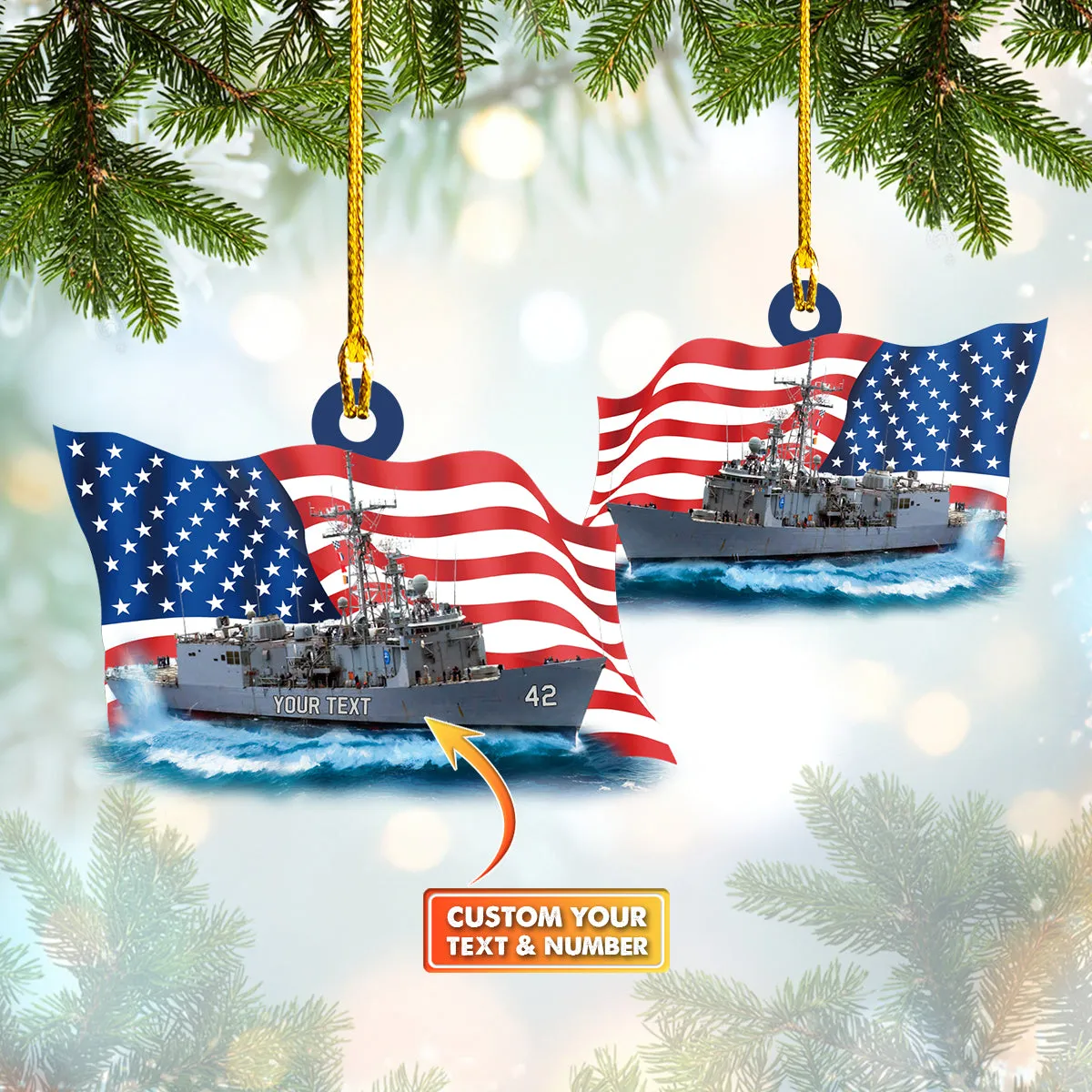 Custom Shaped Ornament - Frigate 2 - 253